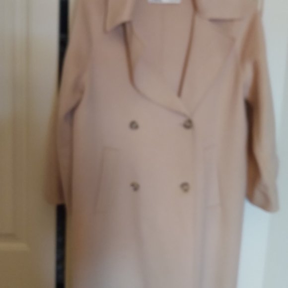 double breasted camel colored long coat - Picture 5 of 5